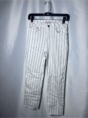 Sincerely Jules White Jeans with Black Pinstripes